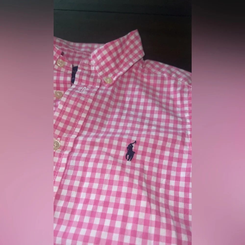 Pink gingham colllared Polo Ralph Lauren - Picture 2 of 3